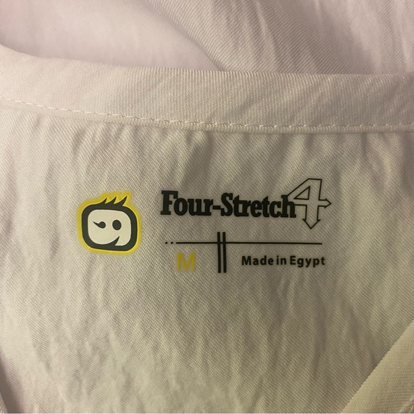 Four-Stretch White Scrub Top GUC M - Picture 4 of 7